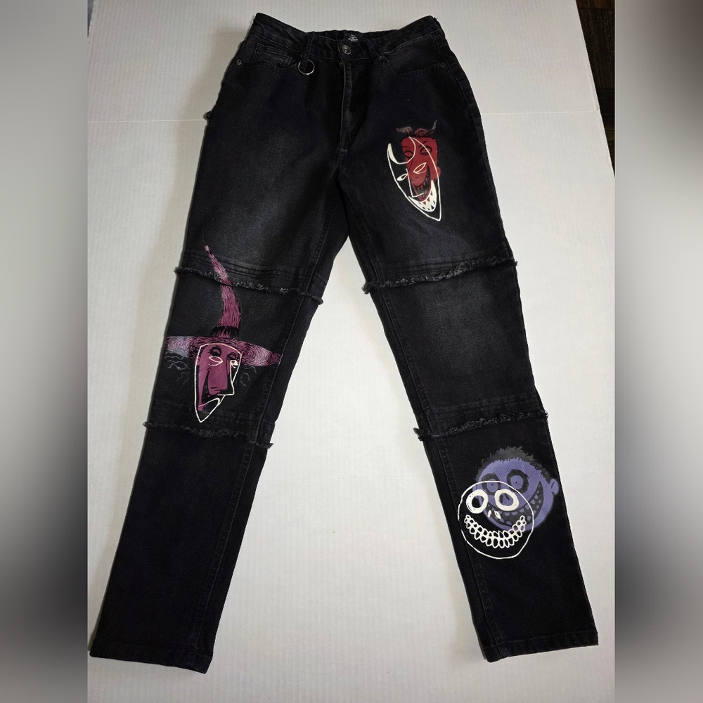 Her Universe Nightmare Before Christmas Jeans Lock Shock Barrel Paneled Sz 5